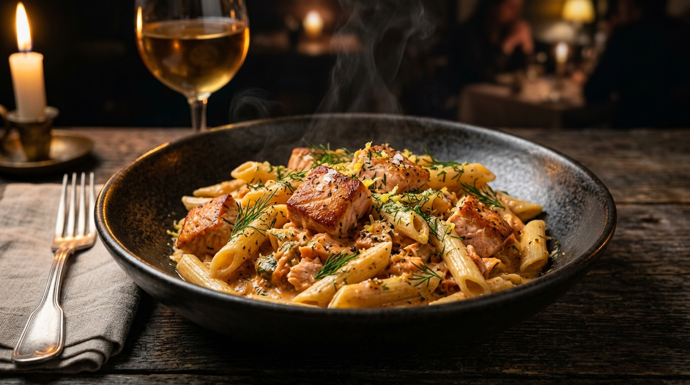 Penne Salmone mit Lachs und Dill